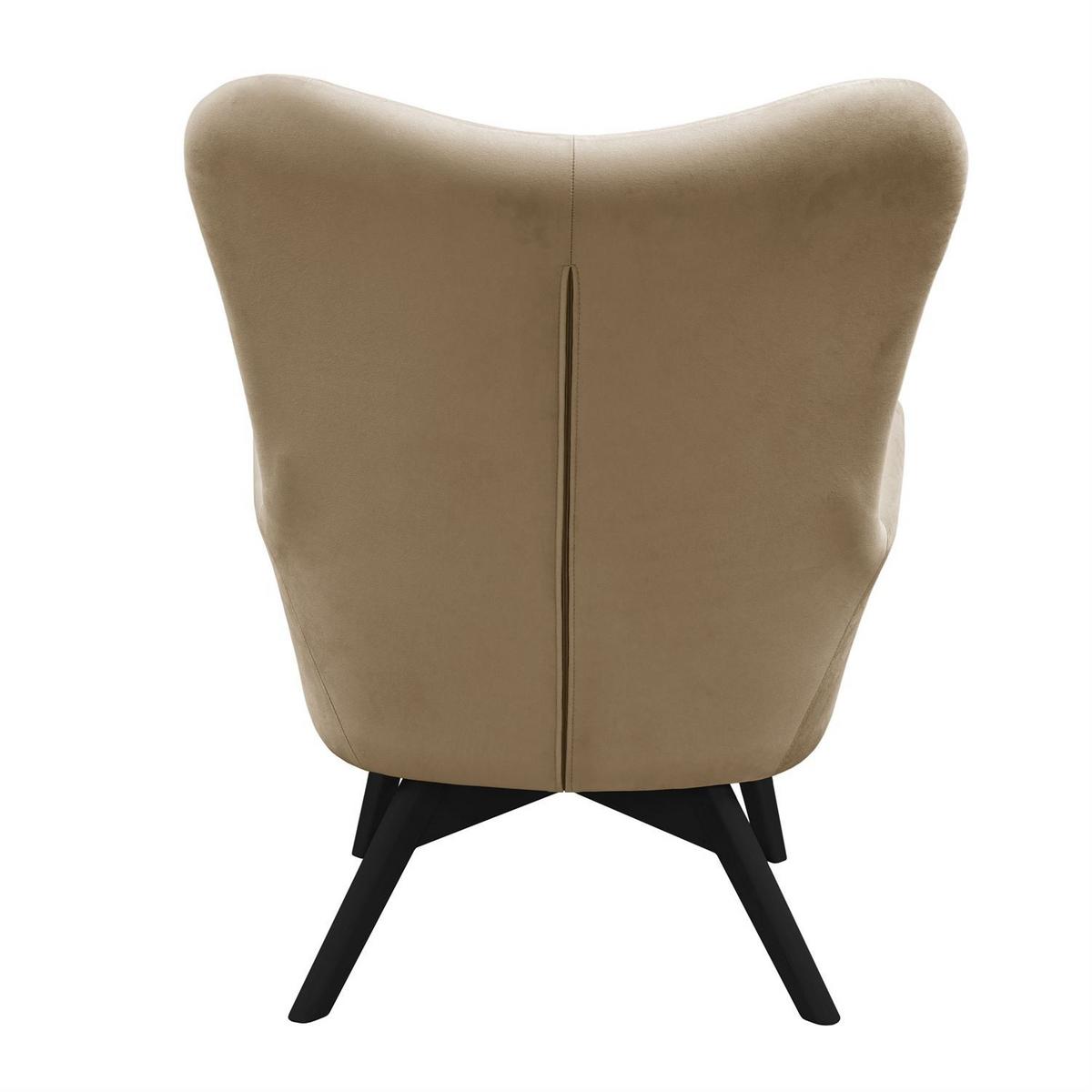 SESSEL SAND mit schwarzen Beinen - Beige/Schwarz, Textil (80/105/86cm) - Lookway