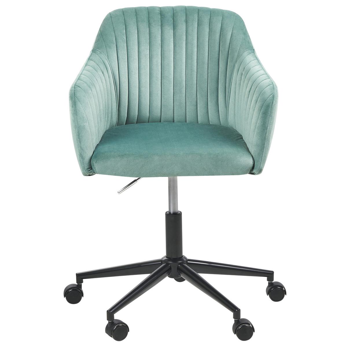 BÜRODREHSTUHL Grün Venice - Smaragdgrün/Schwarz, Kunststoff/Textil (46/79/64cm) - Beliani