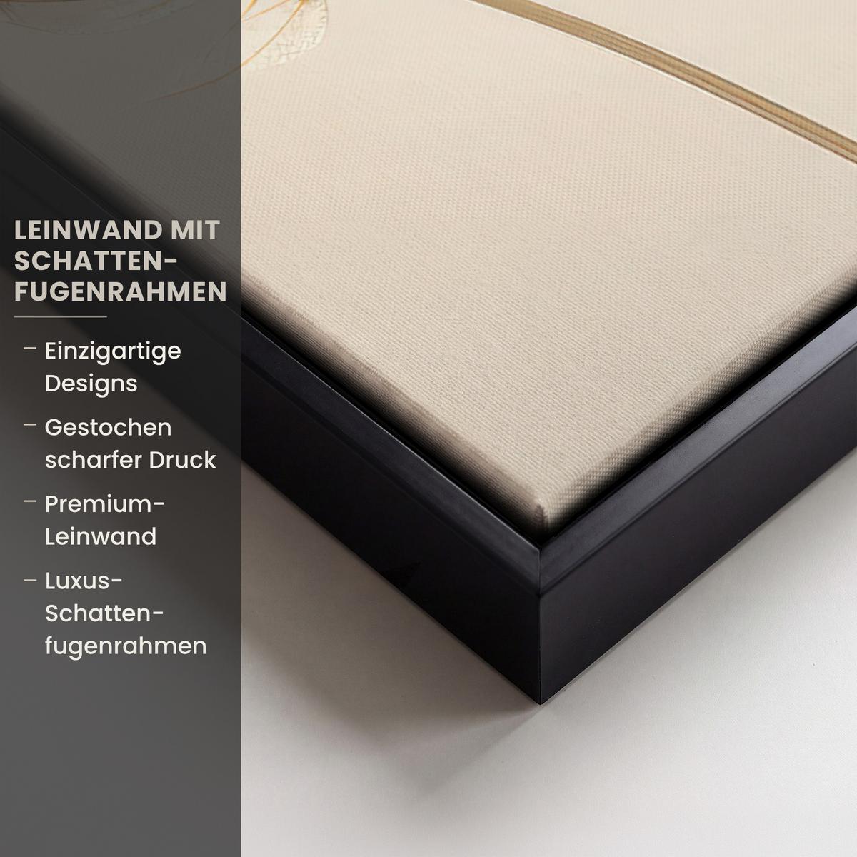LEINWAND Bilder mit Rahmen - Sonnenlicht - Löwenzahn - Botanisch - Blumen - 70x50 - Creme, Textil (70/50cm) - MuchoWow
