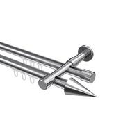 GARDINENSTANGE INNENLAUF Prestige Savio 600 cm (geteilt in 3 x 200 cm), 2-läufig, 20 mm Ø Chrom - Chromfarben, Metall (600cm) - INTERDECO