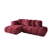 ECKSOFA Ottomane Links CLOUD-L-v1 280x185x90 Bordeaux Velours - Bordeaux, Holzwerkstoff/Kunststoff (180/289cm) - ALTDECOR