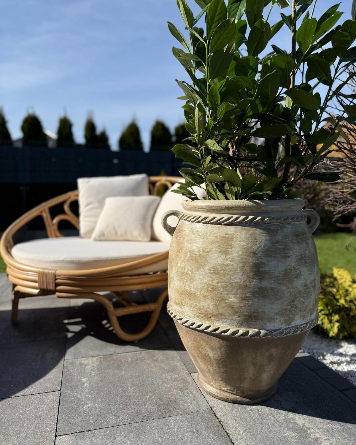 SONNENINSEL 2er-Set Rattan natürlich Auflagen beige ROSSANO - Beige/Naturfarben, Naturmaterialen (112/71/110cm)