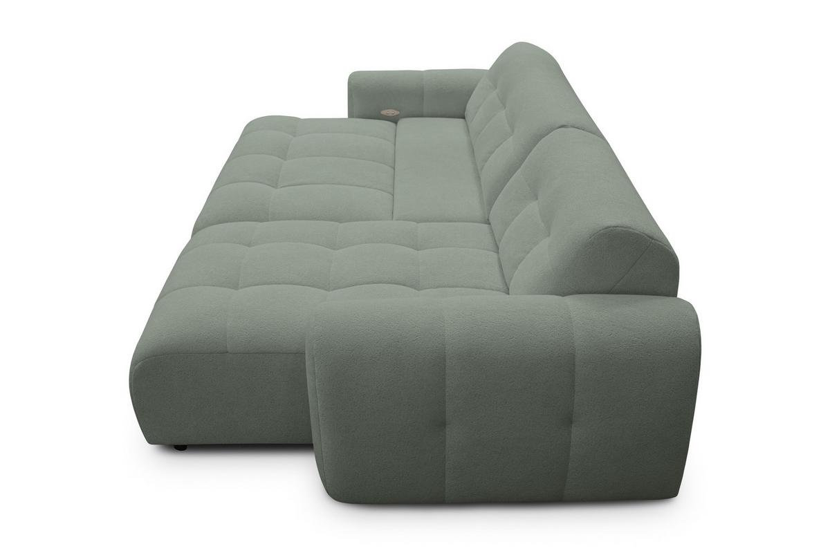 ECKSOFA LUMERO 4-Sitzer RECHTS, olive - Schwarz/Olivgrün, Holz/Textil (275/166cm) - Courtois Laville