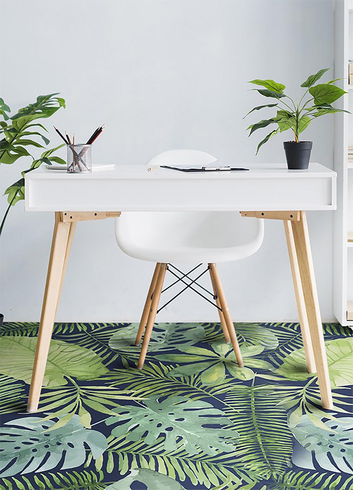 VINYL TEPPICH 100x150 cm Tropische Blätter - Grün, Kunststoff (100/150cm) - TULUP