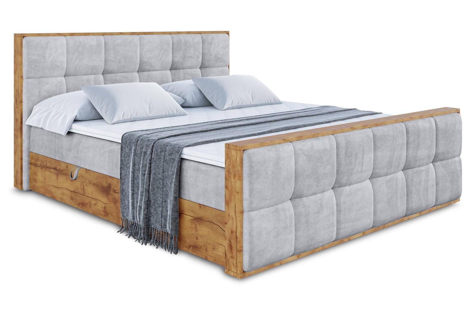 BOXBETT mit Matratze H4 und Lattenrost - LOLLI7-Z - 180x200 - Grau Monolith - Grau, Holzwerkstoff (180/200cm) - ALTDECOR