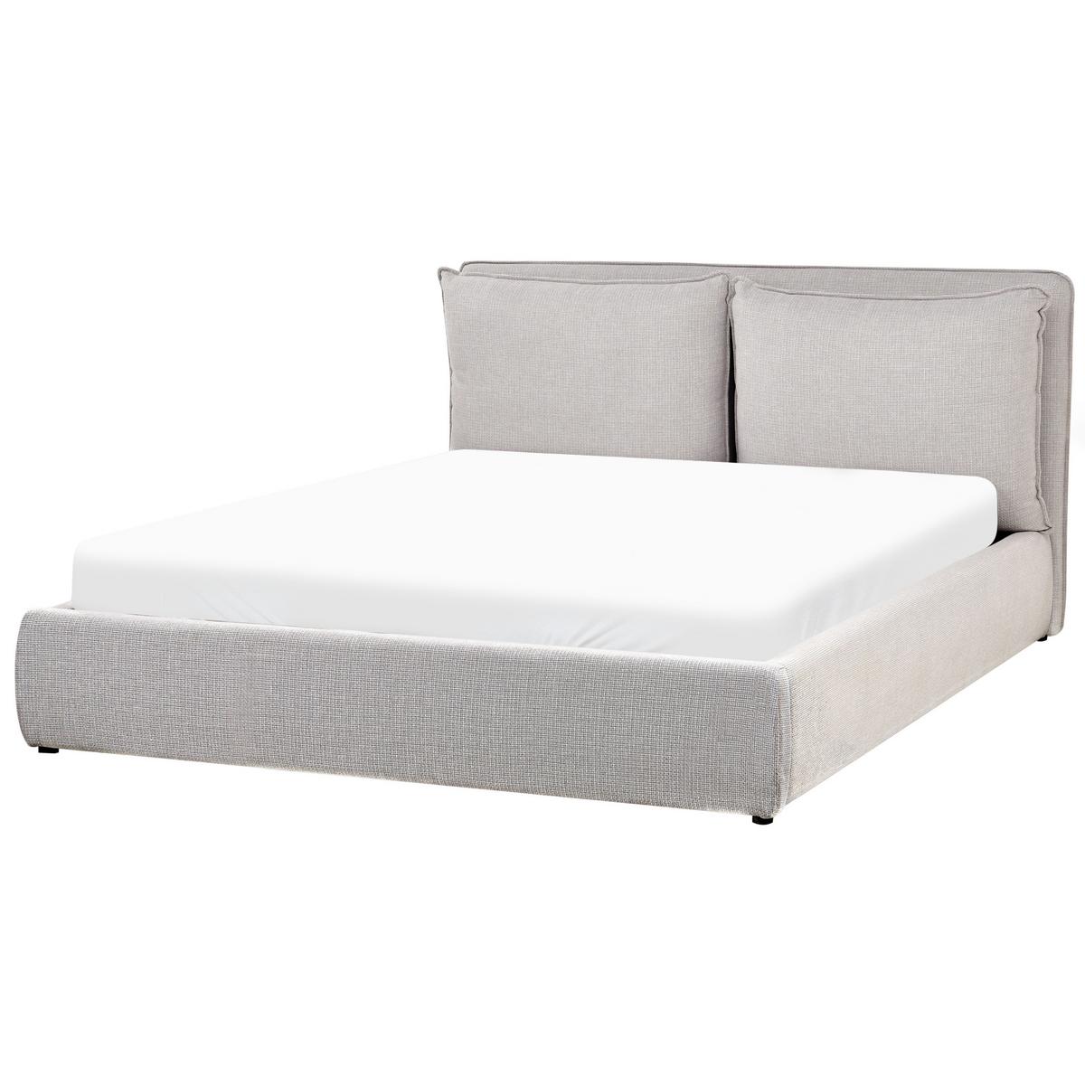 BETT mit Stauraum 160x200 cm Grau Bajonna - Hellgrau, Textil (160/200cm) - Beliani