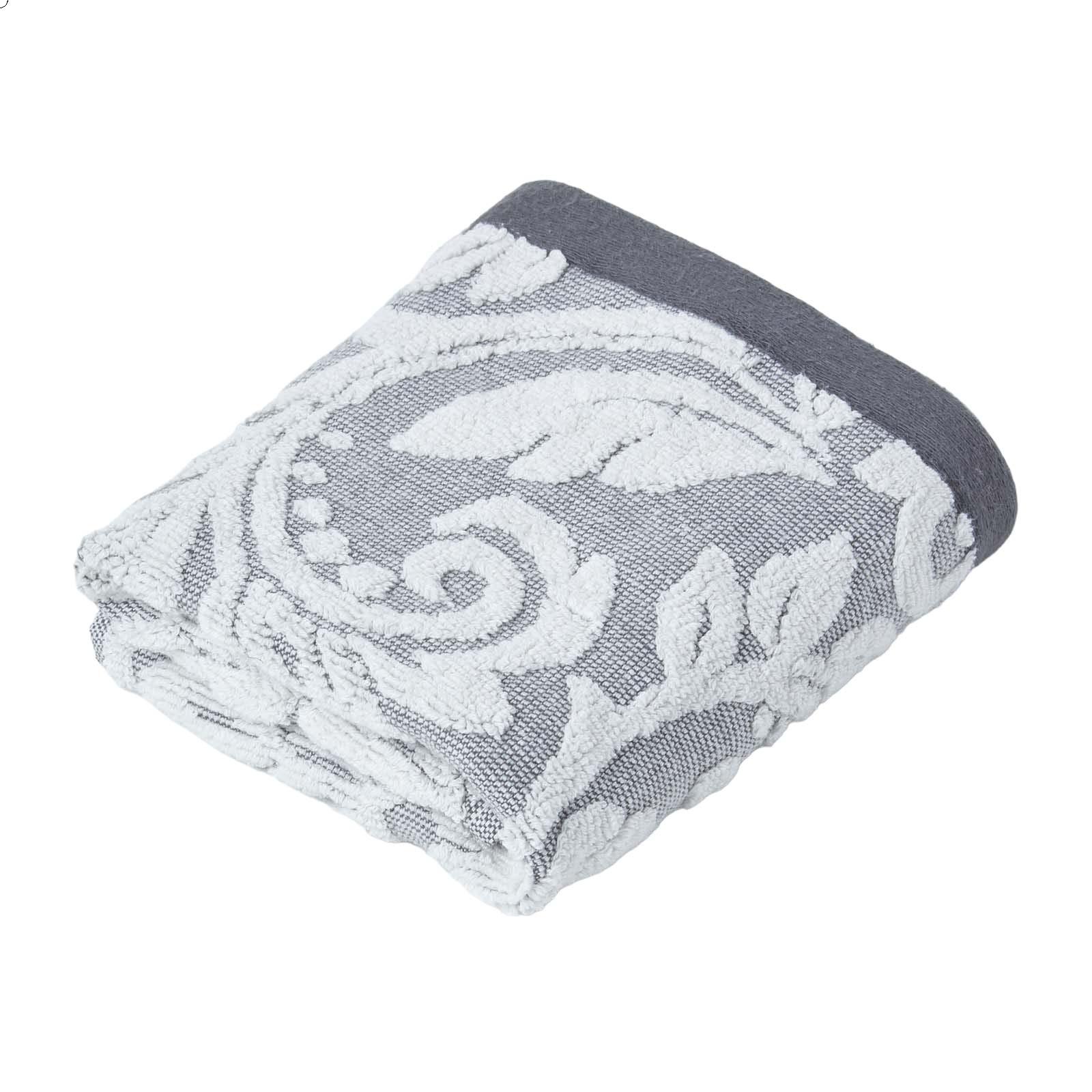 GÄSTEHANDTUCH Damast grau 40/60 cm - Grau, Textil (40/60cm) - Homescapes