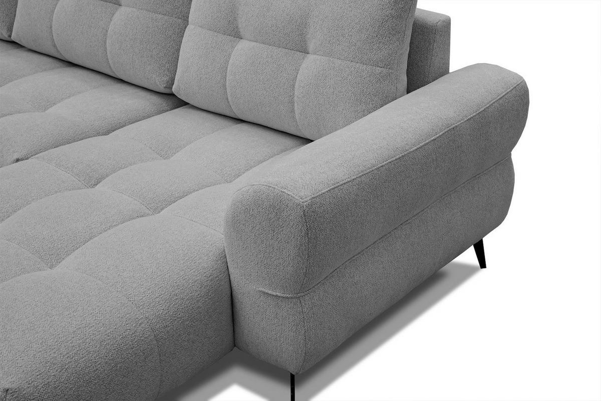 ECKSOFA SALVINI 4-Sitzer, grau - Schwarz/Grau, Holzwerkstoff/Textil (292/158cm) - Wozimo