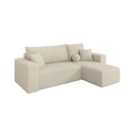 ECKSOFA mit Schlaffunktion Ottomane Rechts SENO-L 249x139x85 Beige Bouclé - Sandfarben/Beige, Holzwerkstoff/Kunststoff (249/139cm) - ALTDECOR
