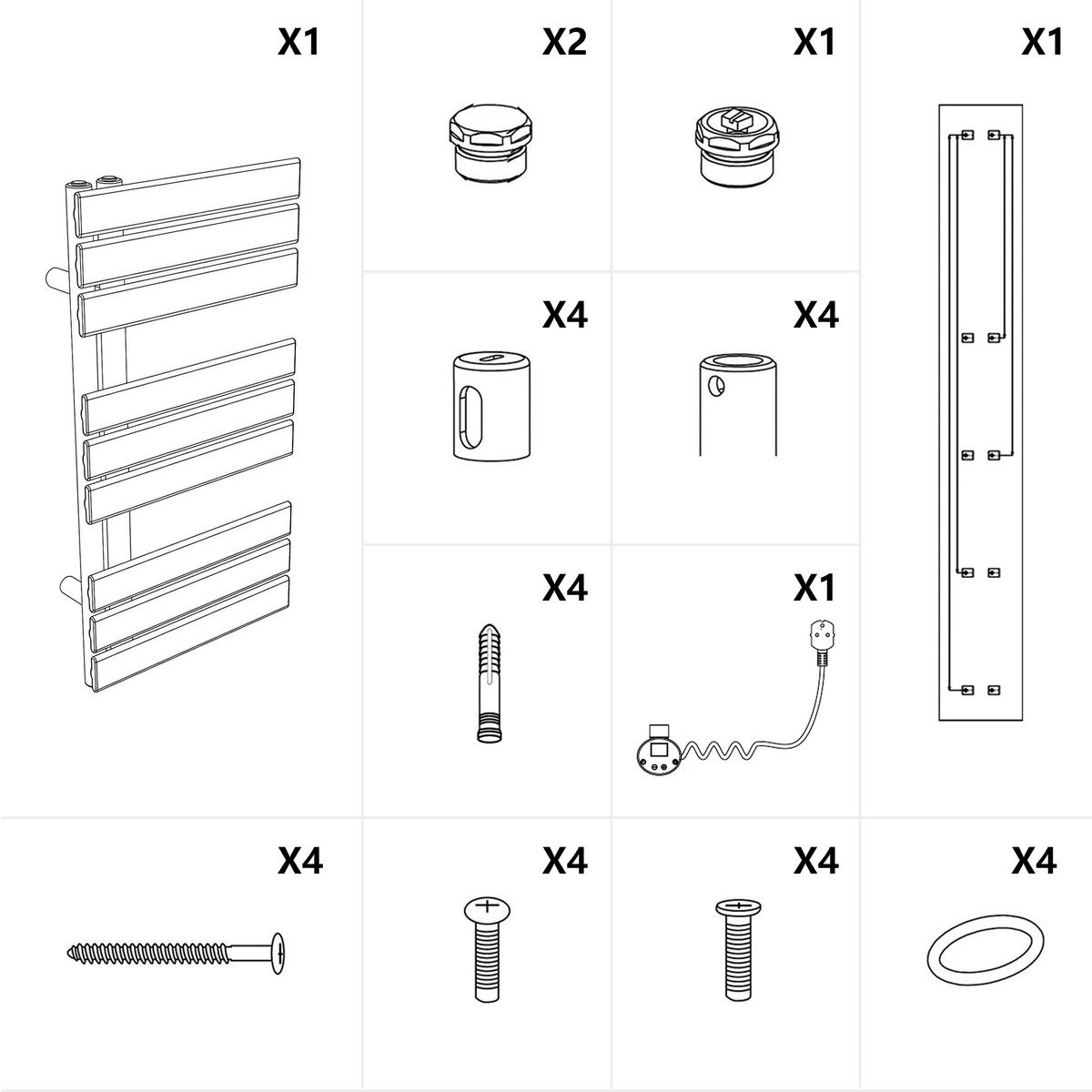 HEIZKÖRPER Elektrisch WLAN Thermostat Anthrazit 75/40 cm - Anthrazit, Metall (40/76.2/5.9cm) - EMKE