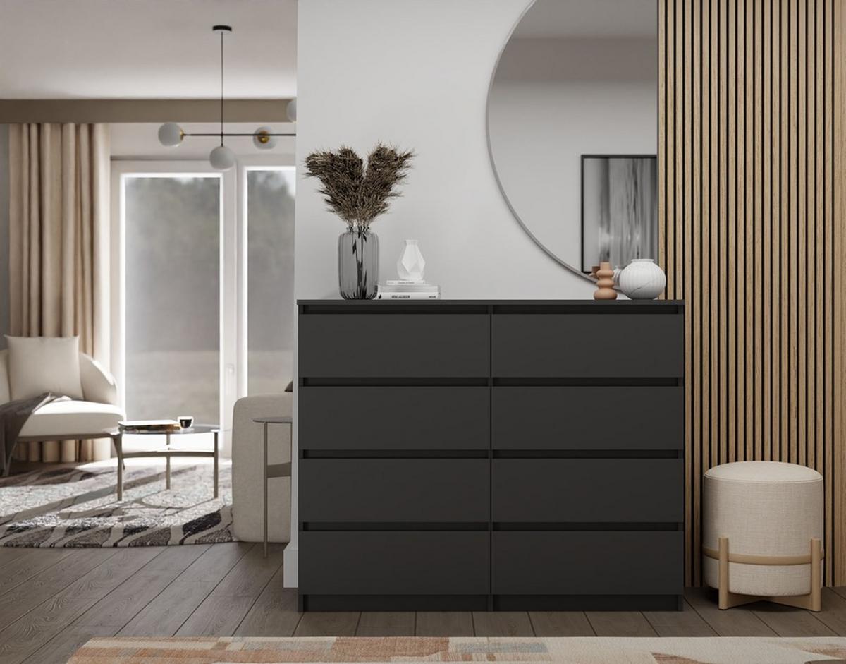 KOMMODE Schwarz 120/97/40 - Schwarz, Holzwerkstoff (120/97/40cm) - RAUMHIRSCH FURNITURE