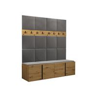 GARDEROBEN-SET Orion V - Eiche Artisan/Grau, Holzwerkstoff/Kunststoff (168/186/46cm) - MIRJAN24