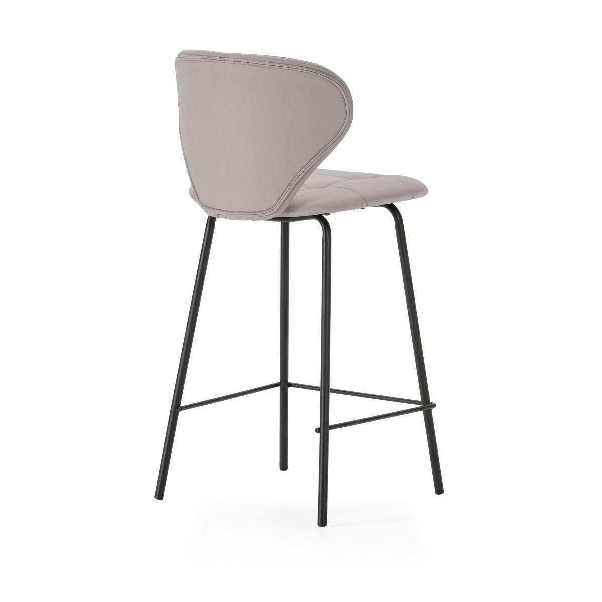 HOCKERN (Set aus 2) mit schwarzen metallbeinen - maura 45/52/67 cm - Beige, Kunststoff (52/67/45cm) - Calicosy