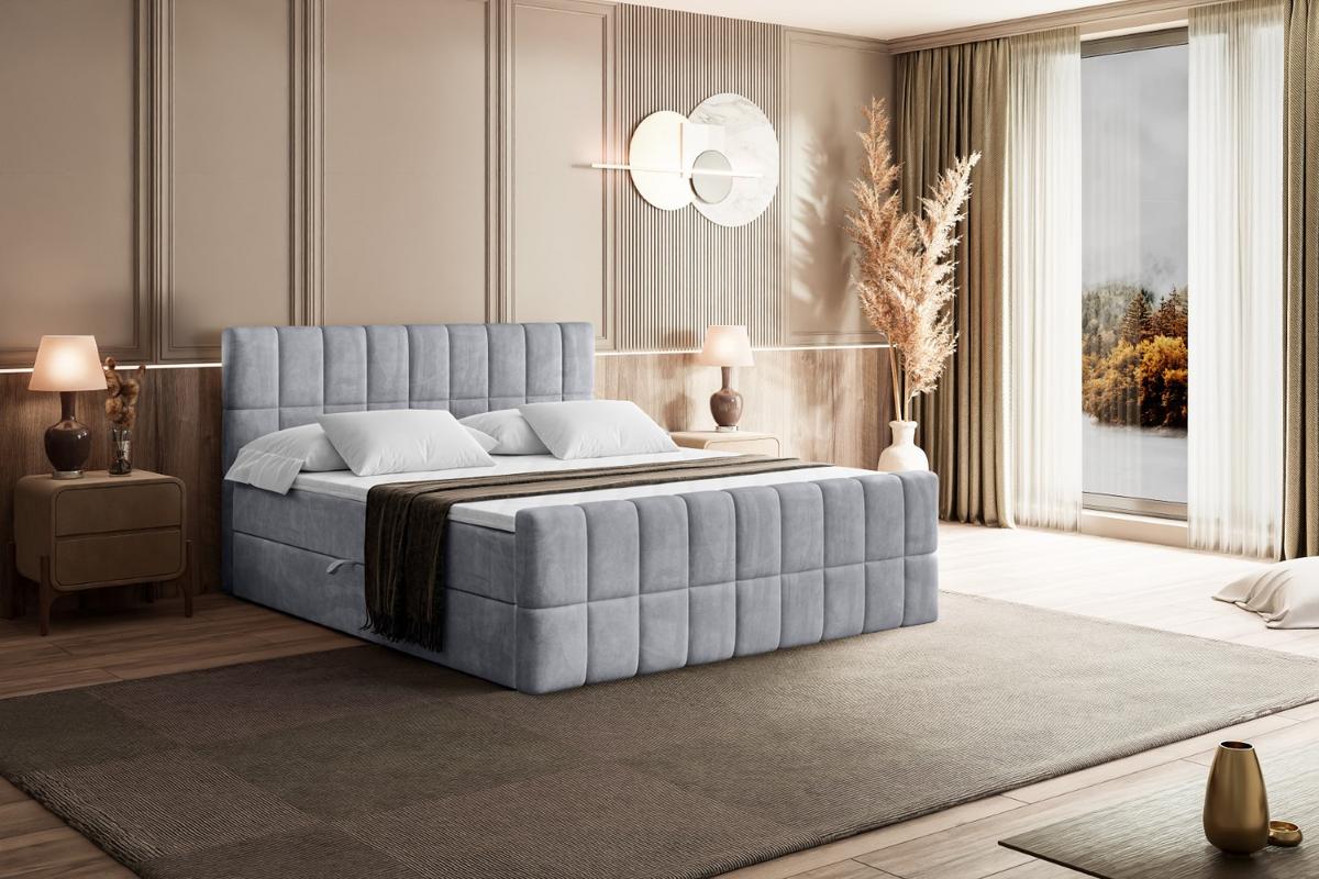 BOXBETT MIAMI-Z - 140x200 cm - H3 - Hellgrau - Hellgrau, Holzwerkstoff (140/200cm) - ALTDECOR