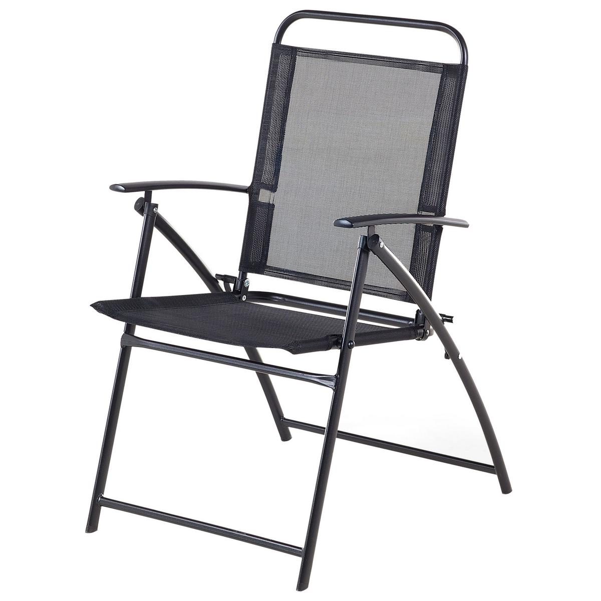 GARTENSTUHL 4er-Set Stahl schwarz Livo - Schwarz, Metall (48/90/66cm) - Beliani