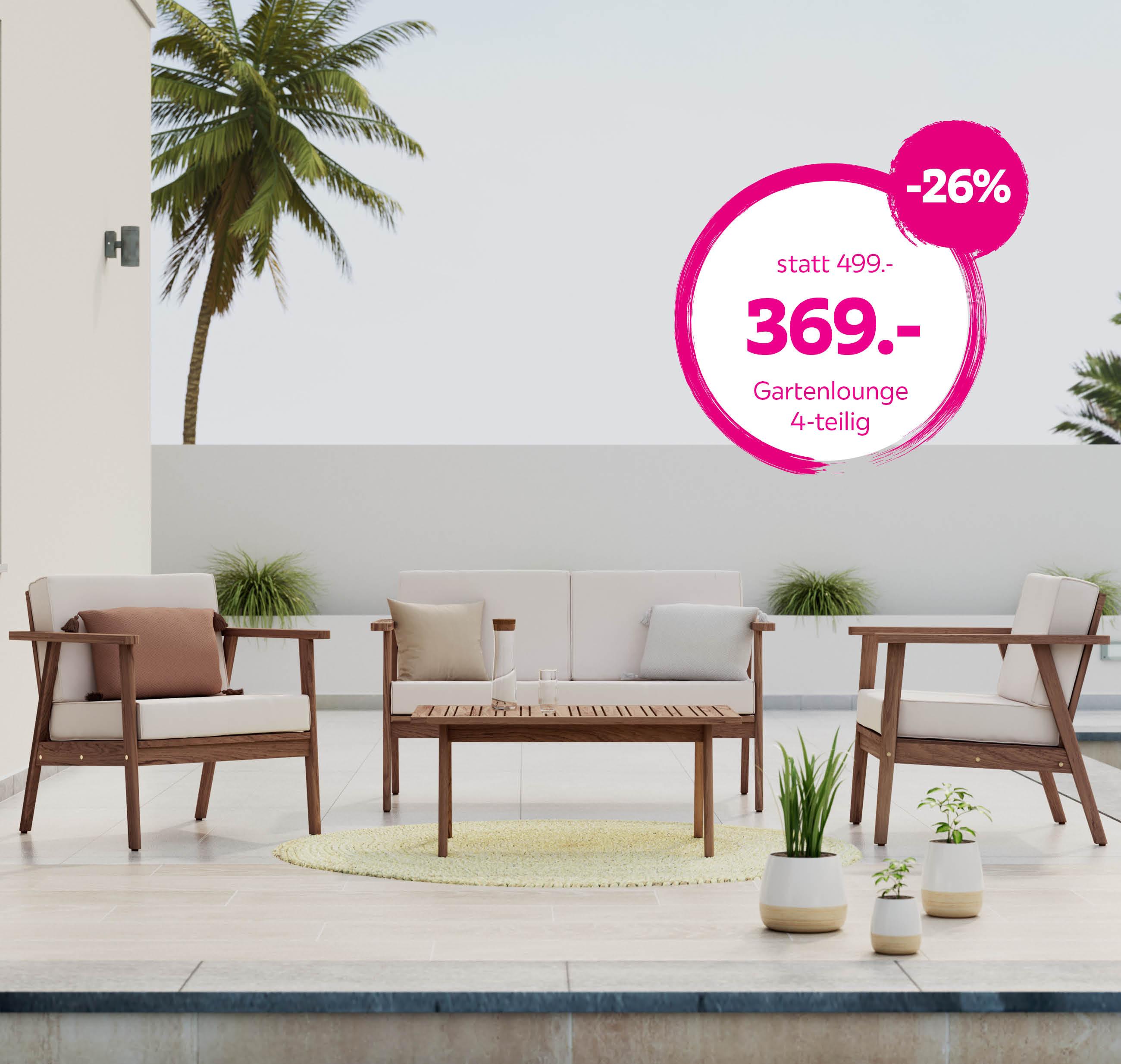 Gartenlounge 4-teilig -26% reduziert