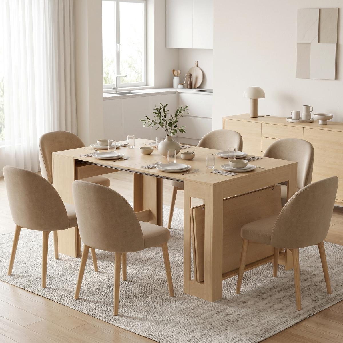 AUSZIEHBARER-ESSTISCH Spanplatte Stahl Braun - Hellbraun, Holzwerkstoff (240/90/78cm) - HOMCOM