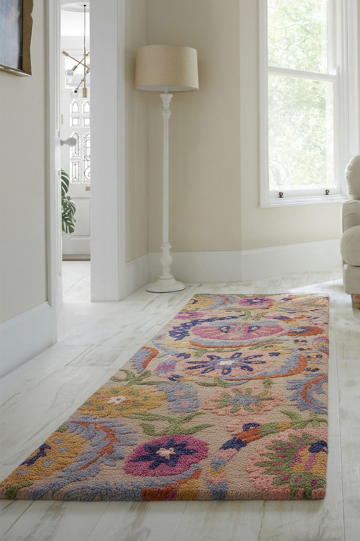 WOLLTEPPICH HEDDA, floral, Bunt, 80 x 300 cm - Multicolor, Textil (300/80cm) - KADIMA DESIGN