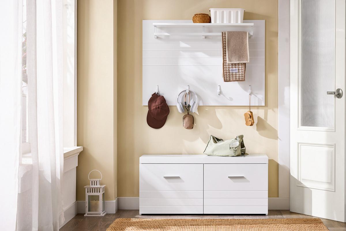WANDGARDEROBE Weiß - Weiß, Holzwerkstoff/Metall (100/70/20cm) - SoBuy