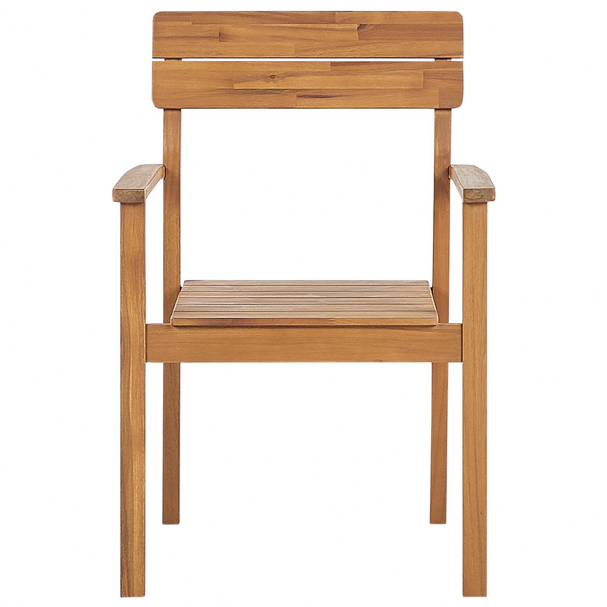 GARTENSTUHL 2er-Set Akazienholz hellbraun Fornelli - Hellbraun, Holz (60/88/56cm) - Beliani