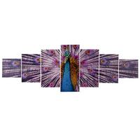 LEINWANDBILD XL PFAU 7-TLG. Multicolor - Multicolor, Holz (245/87cm) - MCW