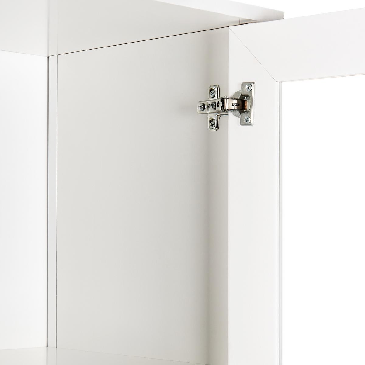 VITRINE mit Glastüren 80 cm Weiß Nornalup - Weiß, Holzwerkstoff (80/180/35cm) - Beliani