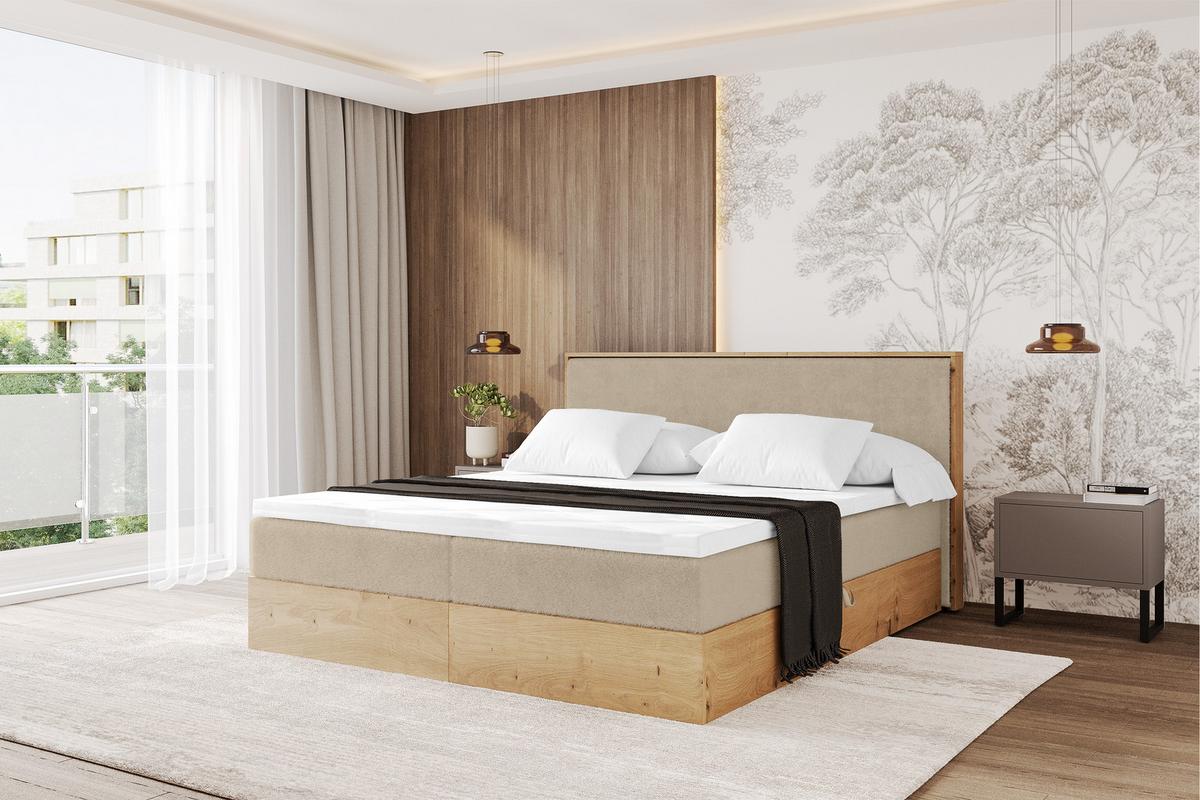 BOXBETT LOLLI9 - 200x200 - H4 Creme - Champagner, Holzwerkstoff (200/200cm) - ALTDECOR