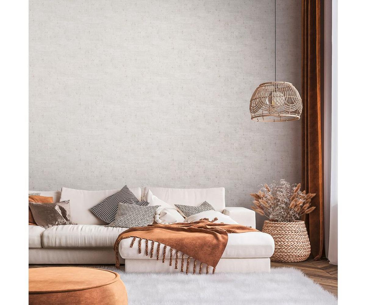 VLIESTAPETE Grau 53/1005 cm - Weiß, Textil (53/1cm) - KUNSTLOFT
