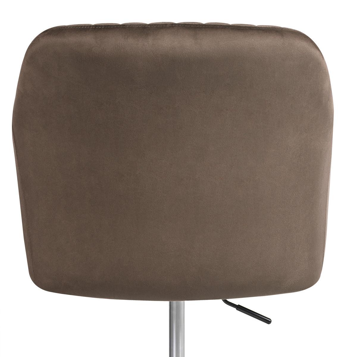 SCHREIBTISCHSTUHL Samtstoff Braun Venice - Braun, Textil (64/79/64cm) - Beliani