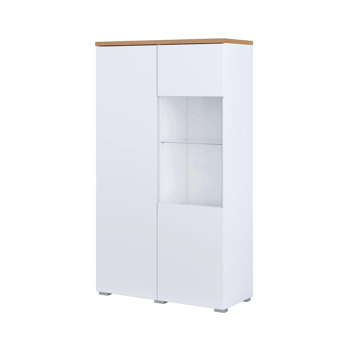 GESCHIRRSCHRANK Liko Weiß und Holz - Weiß, Holzwerkstoff (80/140/34.5cm) - Petits-meubles