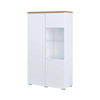 GESCHIRRSCHRANK Liko Weiß und Holz - Weiß, Holzwerkstoff (80/140/34.5cm) - Petits-meubles