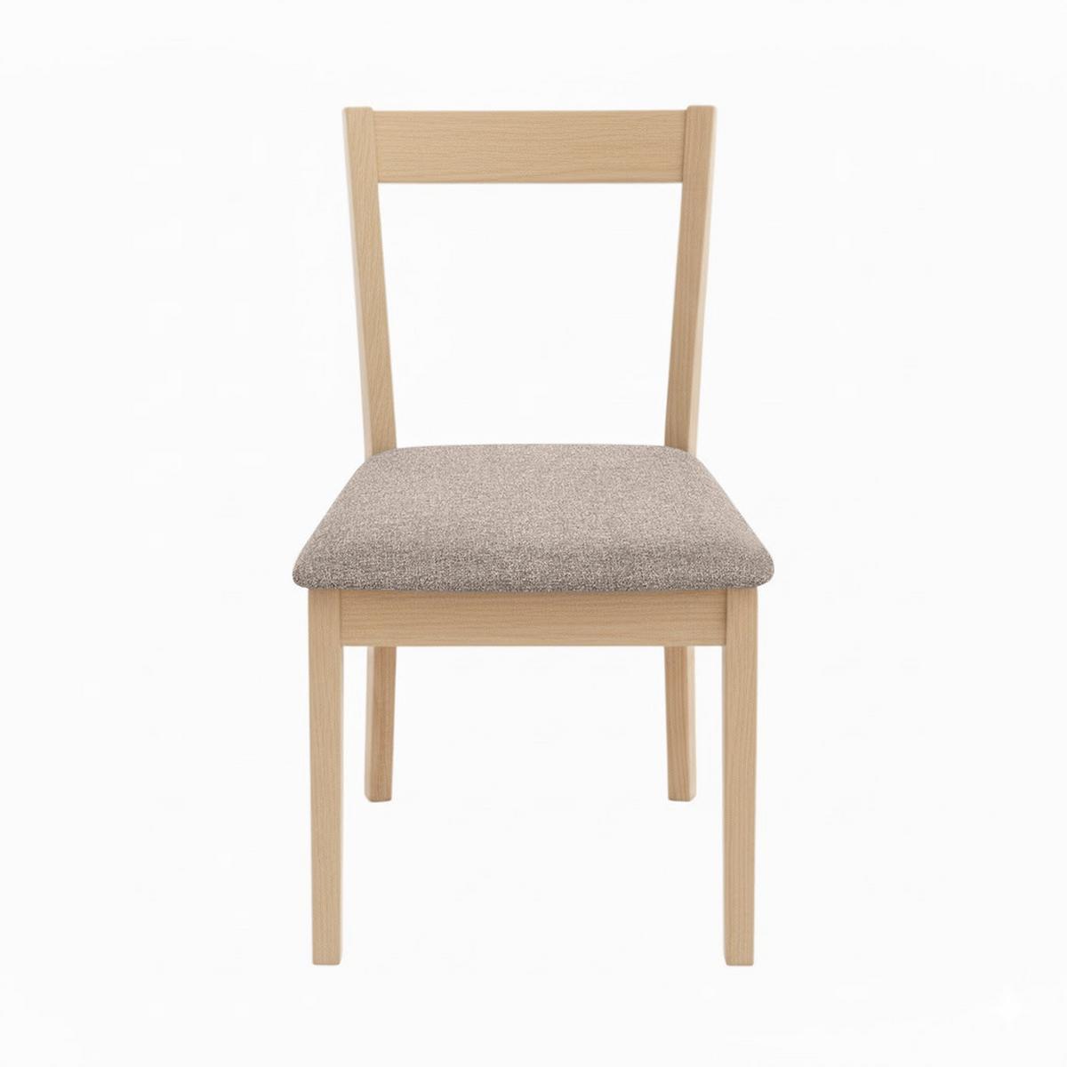STUHL Moden mit Buchenholzbeinen, Polsterstuhl, Beige - Beige/Buchefarben, Holz (45/84/45cm) - Beautysofa