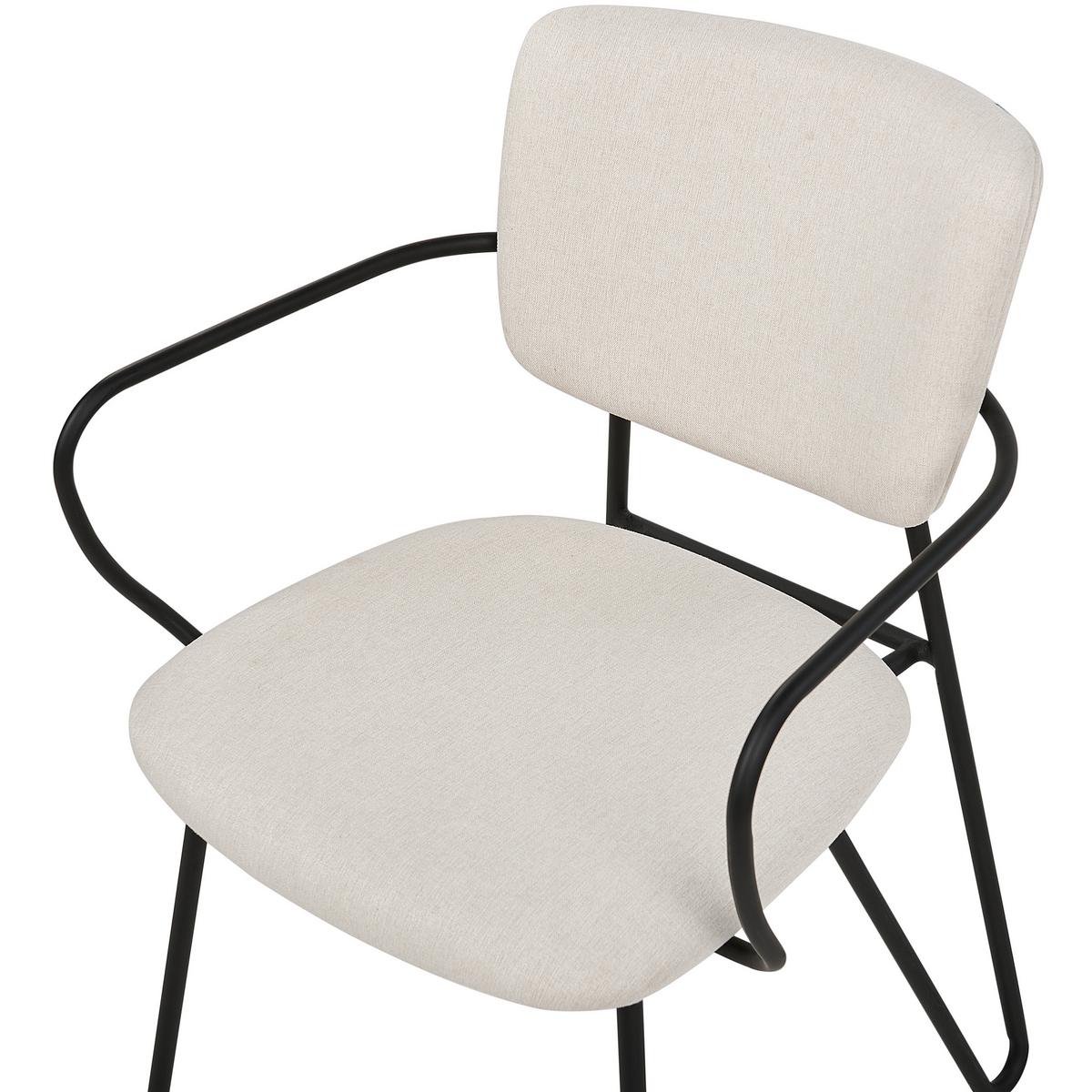 ESSZIMMERSTUHL 2er-Set Polsterbezug Weiß Elko - Weiß, Textil/Metall (45/80/54cm) - Beliani