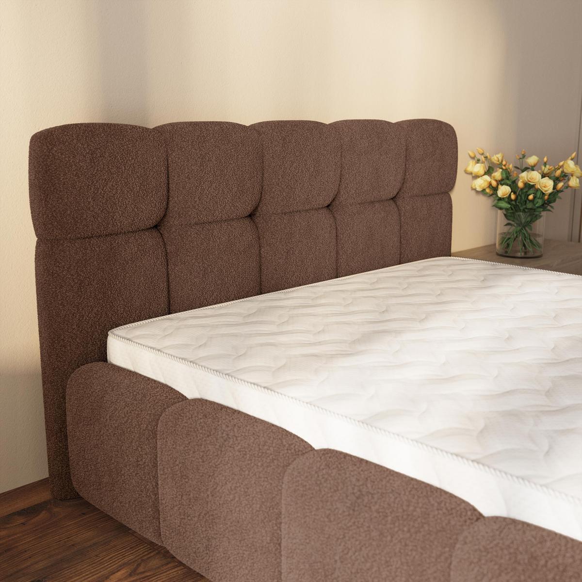 POLSTERBETT ELIZJA 120x200 cm mit Bettkästen - Braun - Braun, Holz (120/200cm) - MASSENO