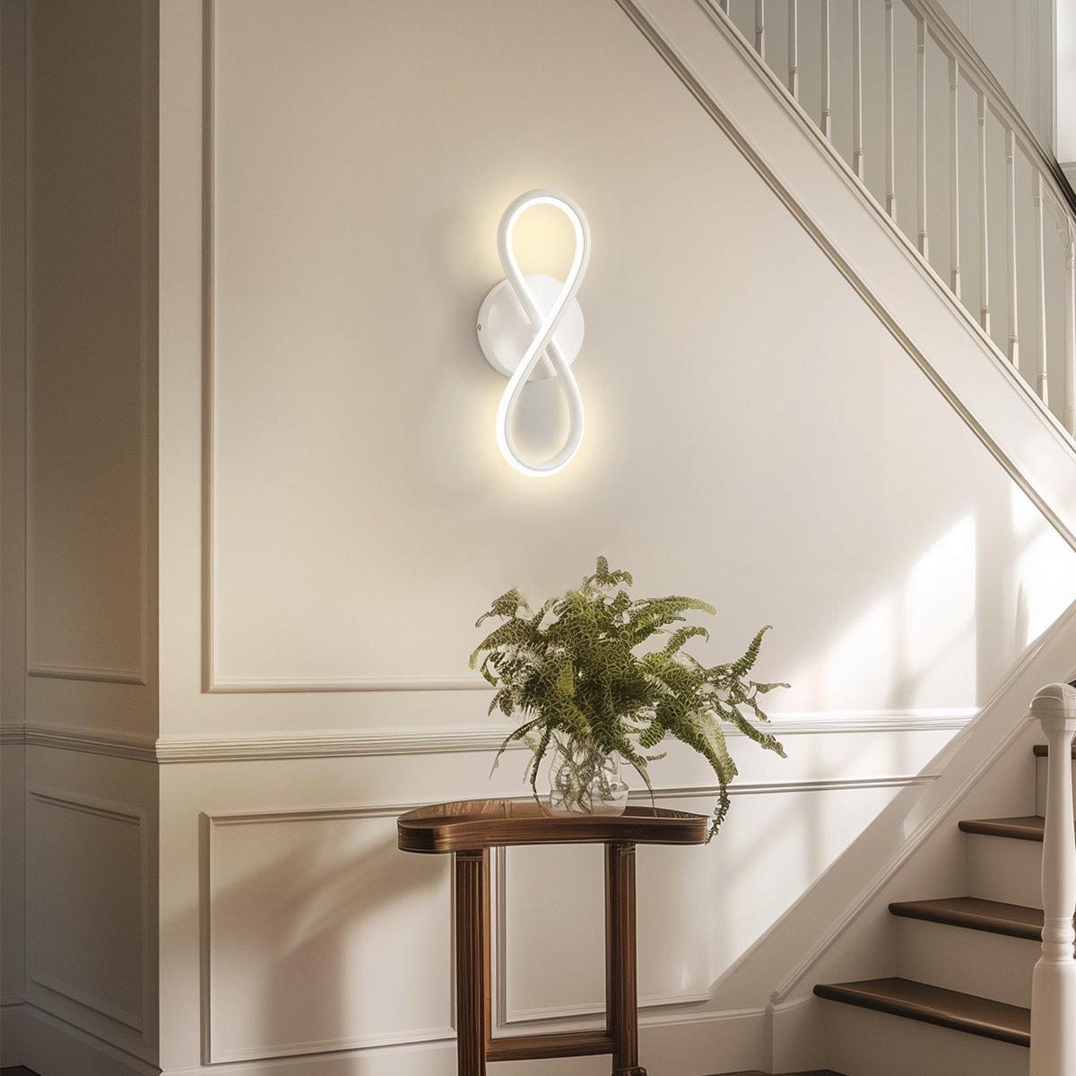 LED - WANDLEUCHTE Regnirion 12.0/9.0/31.0 cm - Weiß, Metall (12/9/31cm) - ZMH
