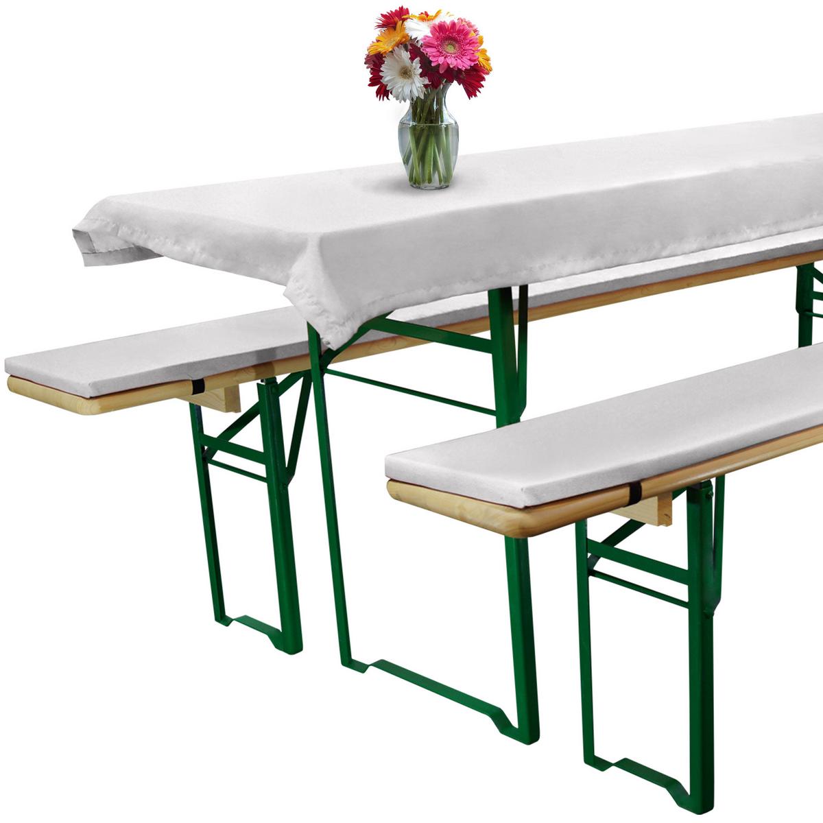 BIERBANKAUFLAGE Comfort XS 70cm Weiß (3tlg) - Weiß, Textil (70/1/220cm) - Beautissu 