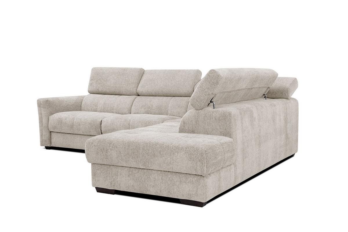 ECKSOFA CALVERA 5-Sitzer, ecru - Ecru, Holzwerkstoff/Textil (298/239cm) - Wozimo