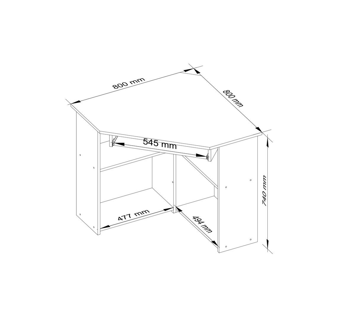 SCHREIBTISCH Eiche Sonoma 74/80/80 - Sonoma Eiche, Holzwerkstoff (155/85/74cm) - RAUMHIRSCH FURNITURE