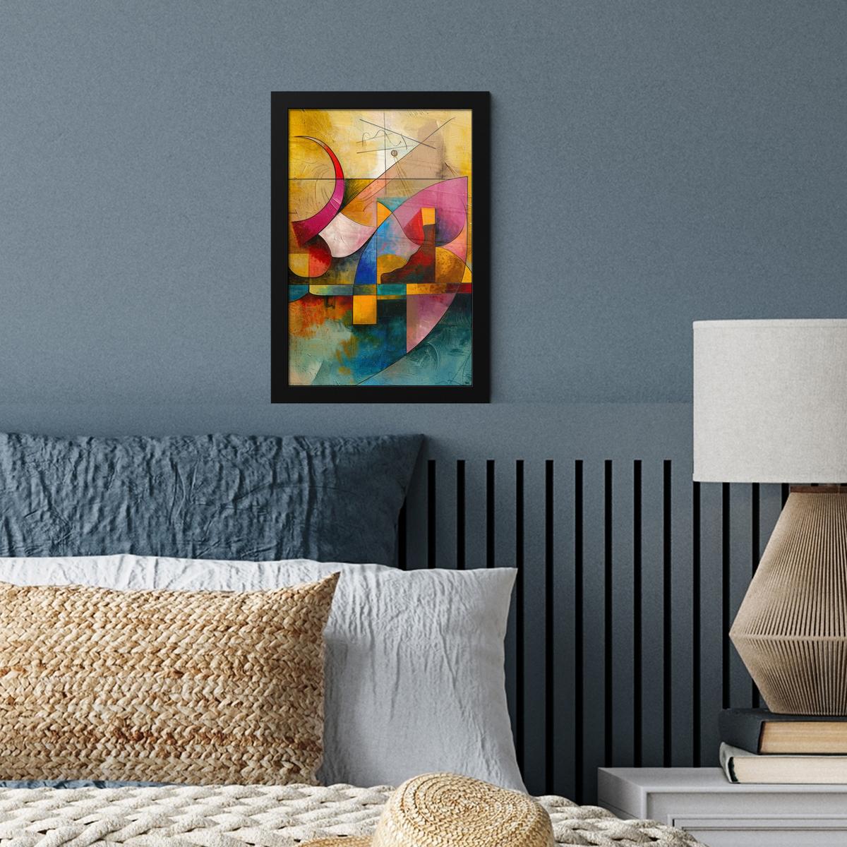 POSTER MIT RAHMENGERAHMTES BILD Kunst - Abstrakt - Modern Poster 20x30 cm - Gelb, Papier (20/30cm) - MuchoWow