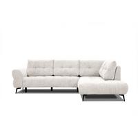 ECKSOFA SALVINI 5-Sitzer, ecru - Ecru/Schwarz, Holzwerkstoff/Textil (292/158cm) - Wozimo