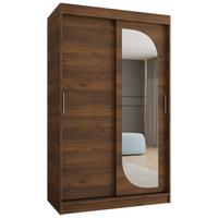 SCHIEBETÜRENSCHRANK mit Spiegel LUCY 200/120/62 2-türig - Silberfarben/Walnussfarben, Holz (120/62/120cm) - MÖBEL KRYSPOL