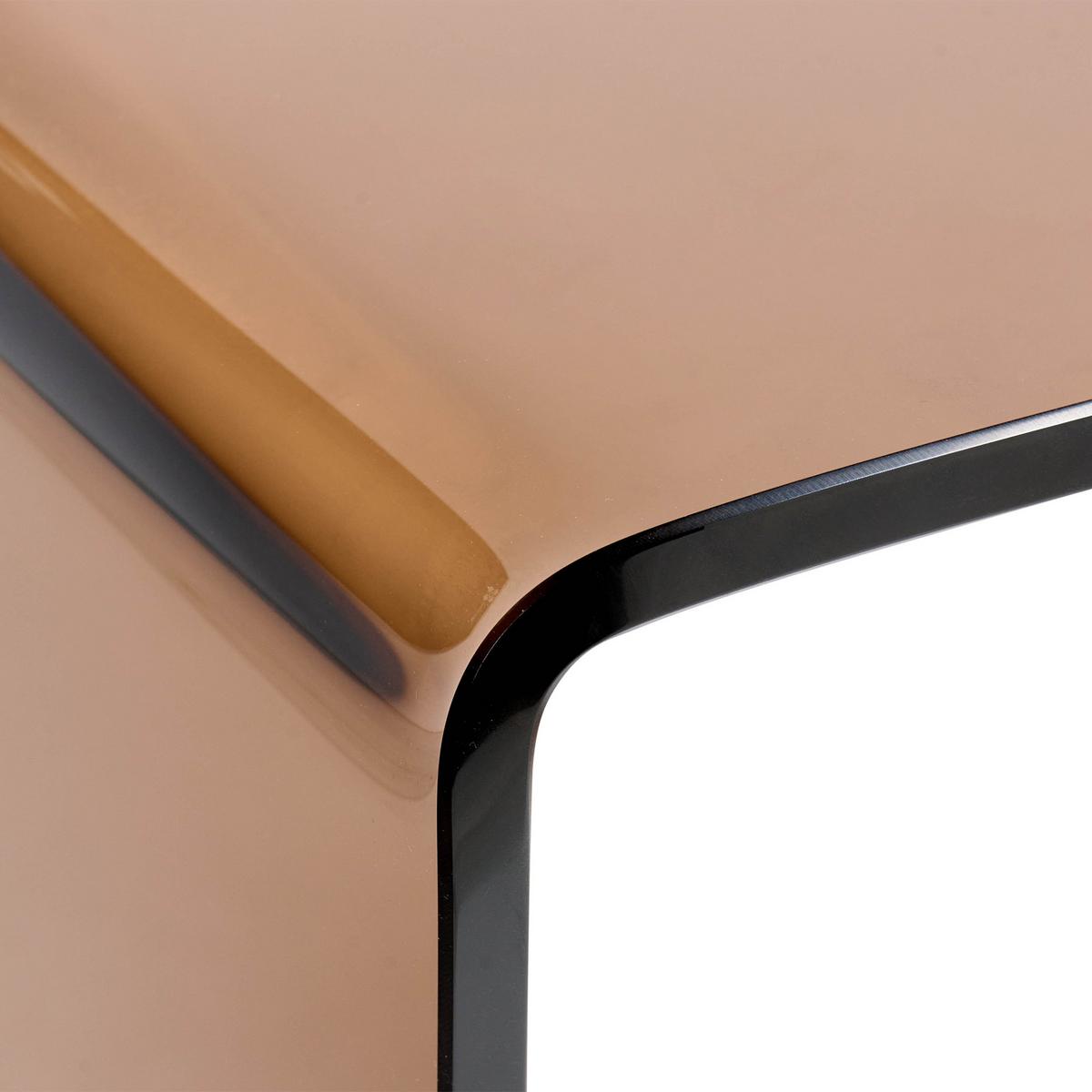KONSOLENTISCH Sicherheitsglas Braun Kendall - Braun, Glas (90/75/30cm) - Beliani