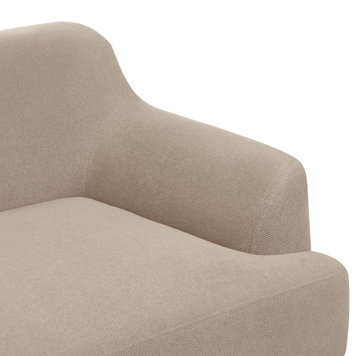 3-SITZER-SOFA Stoff Taupe Sosjo - Taupe, Textil (219/74/83cm) - Beliani