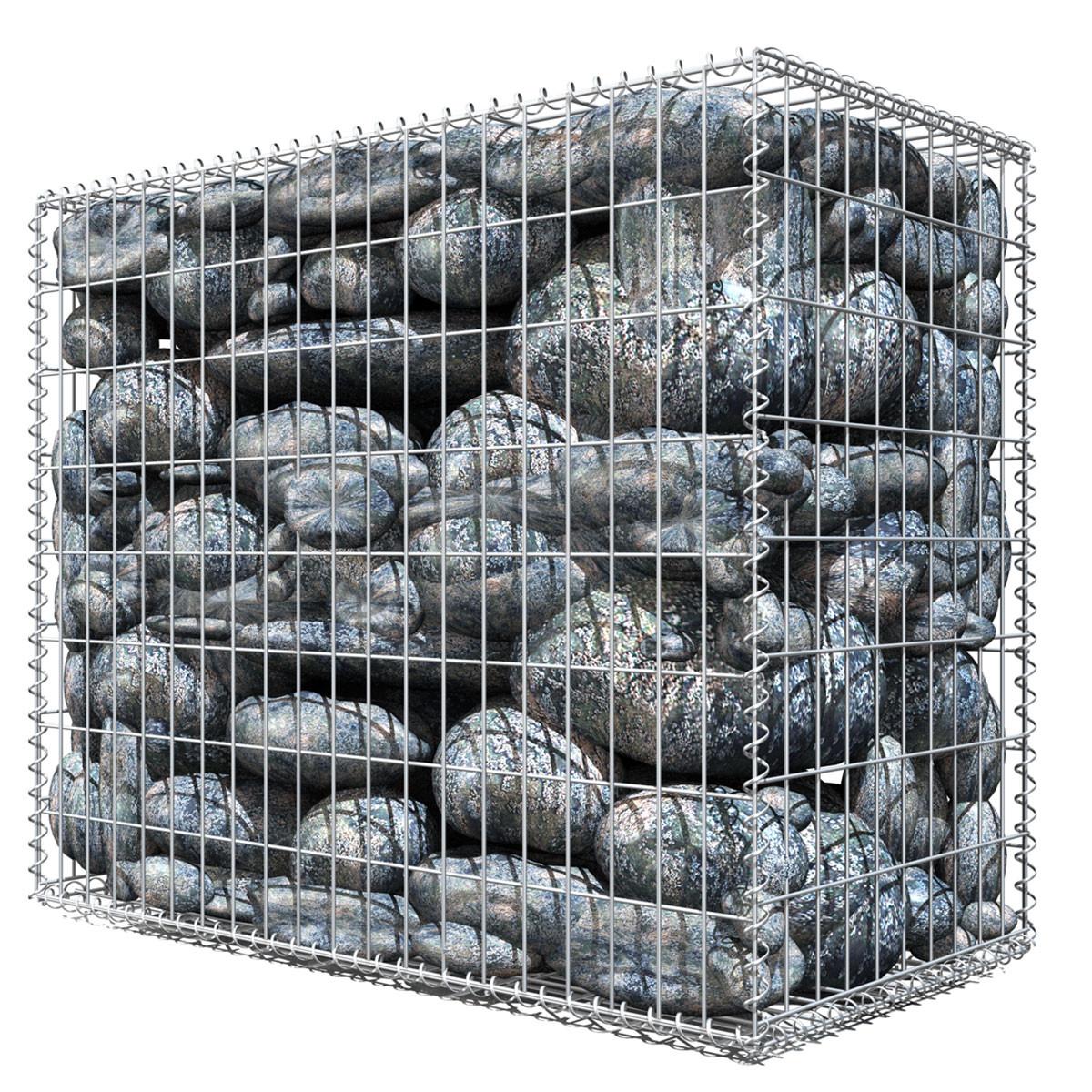 GABIONEN Steinkorb aus Stahl, 80x100x50 cm, Feuerverzinkt - Grau, Metall (50/80cm) - Niederberg Metall