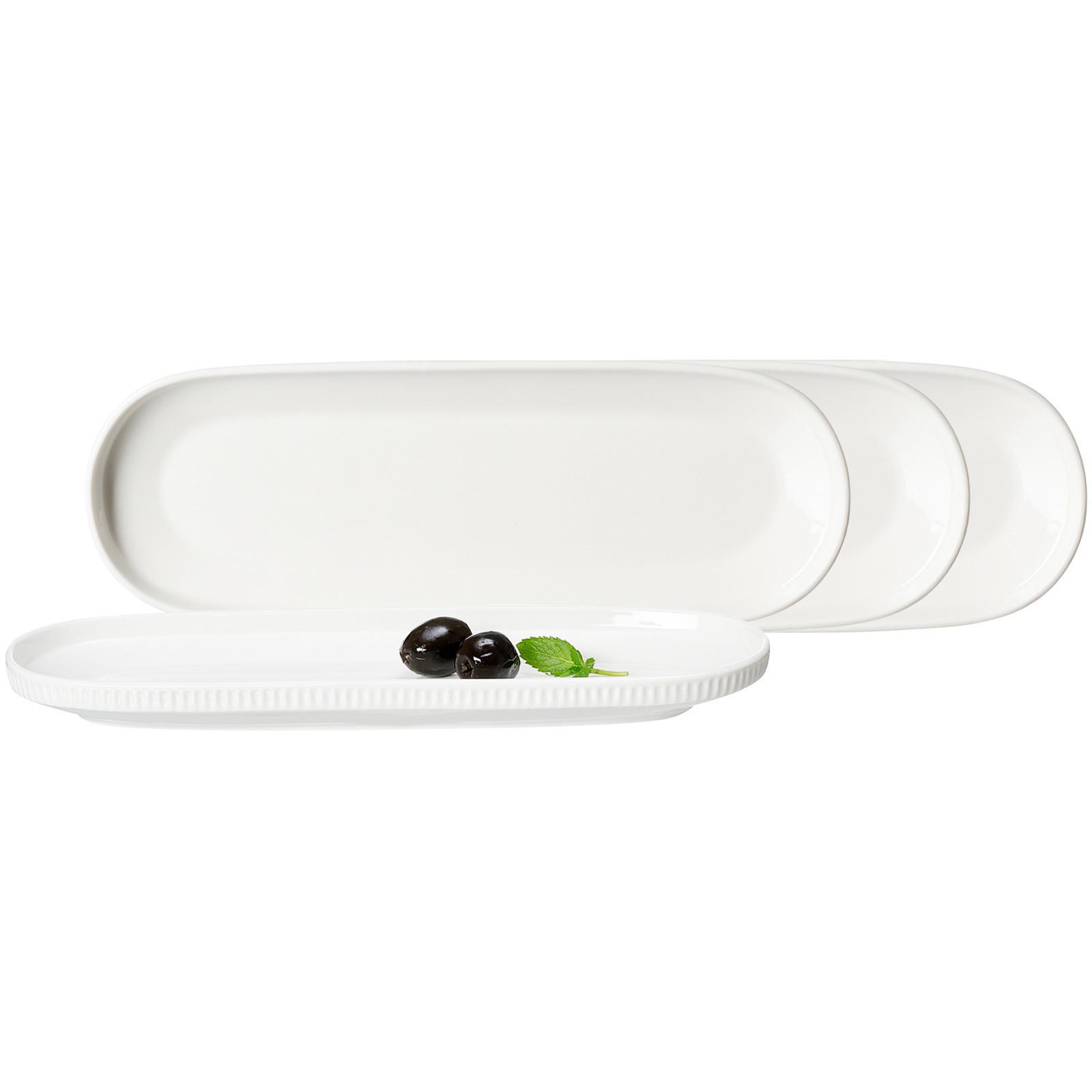 SERVIERPLATTEN Kelly weiß 25 x 9 cm 4er Set - Weiß, Keramik (9/2.2/25cm) - Ritzenhoff Breker