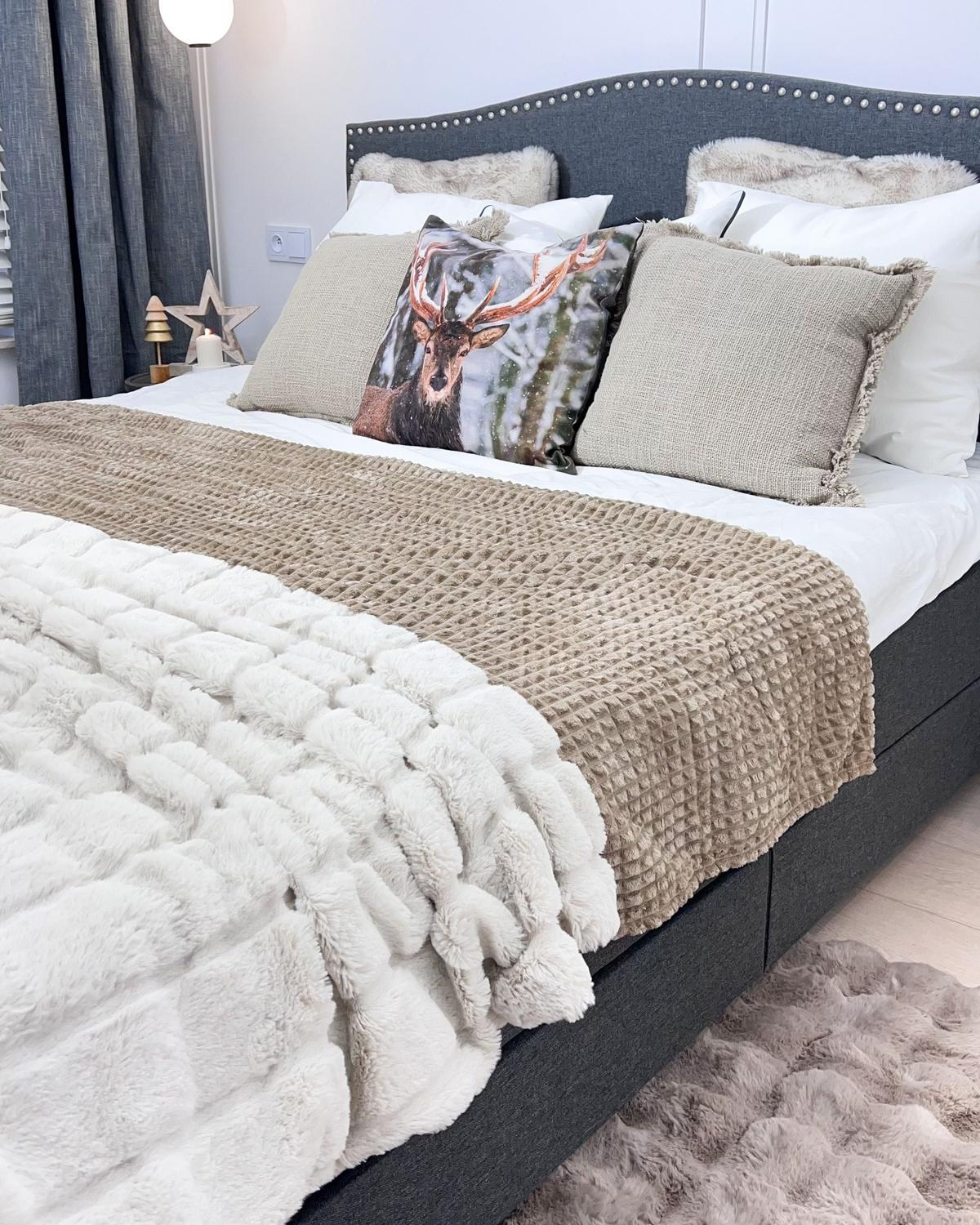 POLSTERBETT 160/200cm Dunkelgrau Montpellier - Dunkelgrau, Textil (160/200cm) - Beliani