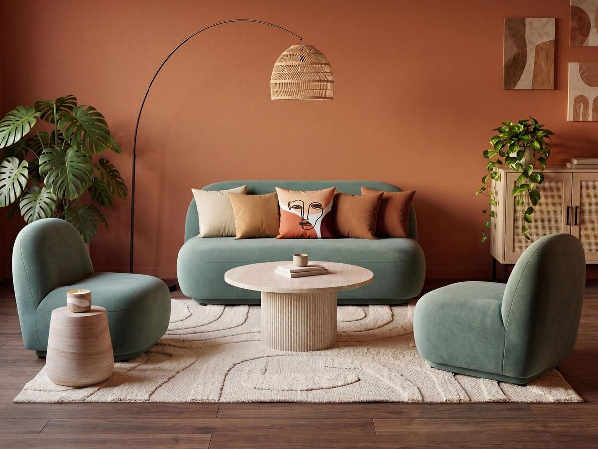 SOFA-SET 4-Sitzer Stoff Hellgrün Lovberg - Hellgrün/Grün, Textil (105/74/80cm) - Beliani