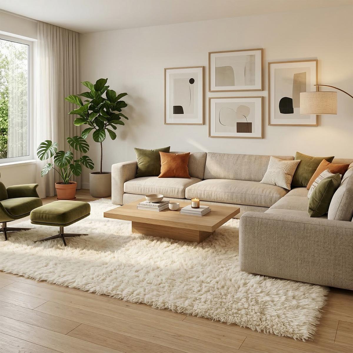 NATUR TEPPICH FLOKATI COMFORT - Creme, Textil (190/290cm) - Pergamon