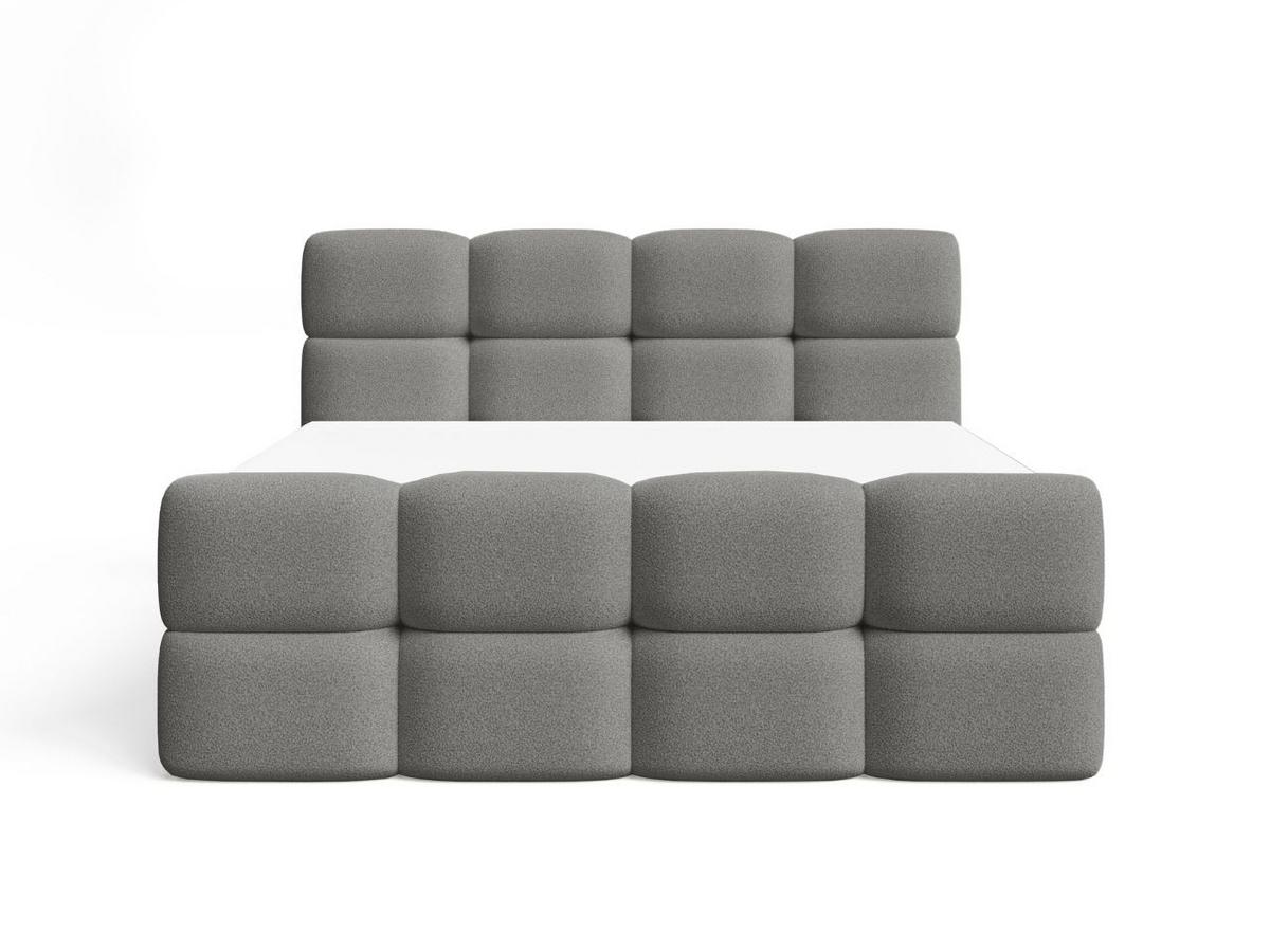BOXBETT Rivon 140x200 Bouclé-Stoff Grau - Grau, Holz/Textil (140/200cm) - Graingold