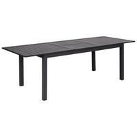 GARTENTISCH 180-240/90 cm Kunststoff Dunkelgrau Skaloma - Grau, Metall (180/90/74cm) - Beliani